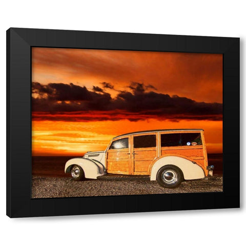 Tan Wody Black Modern Wood Framed Art Print with Double Matting by Linden, Sally