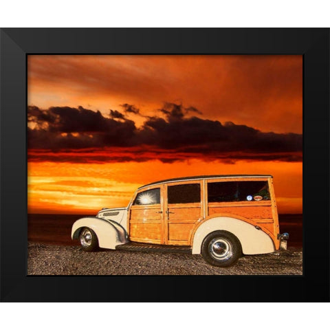 Tan Wody Black Modern Wood Framed Art Print by Linden, Sally
