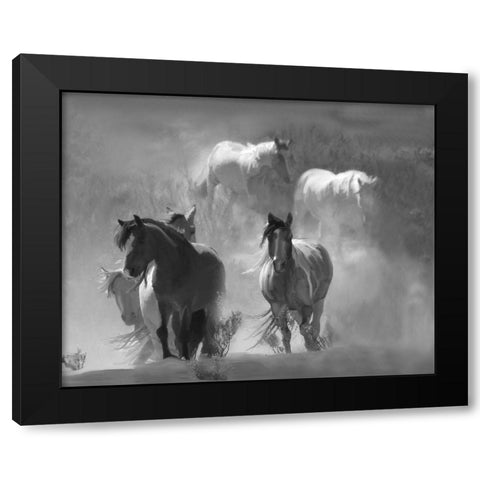 Choctaw Run Black Modern Wood Framed Art Print by Linden, Sally