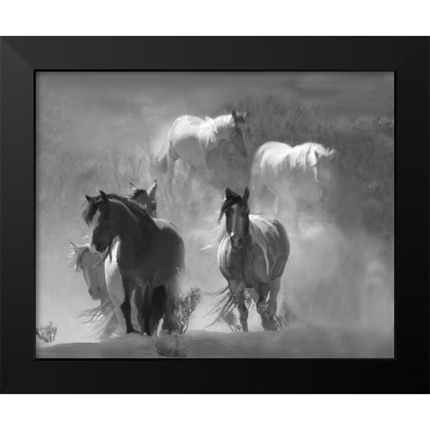 Choctaw Run Black Modern Wood Framed Art Print by Linden, Sally