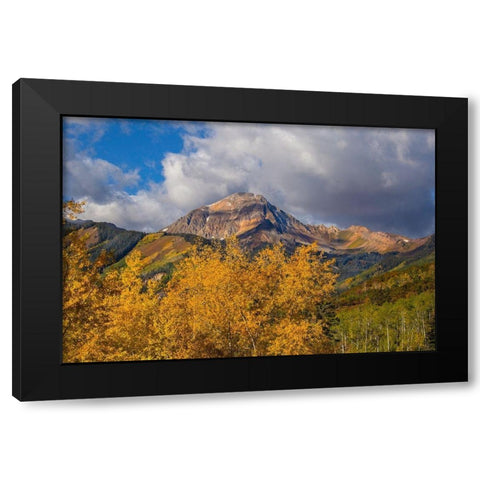 Mountians In The Fall Black Modern Wood Framed Art Print by Linden, Sally