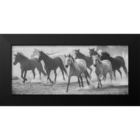 Running Wild Black Modern Wood Framed Art Print by Linden, Sally