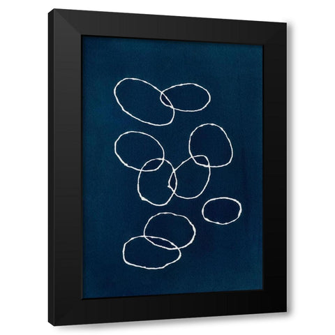 Circles Black Modern Wood Framed Art Print with Double Matting by Van, Laura
