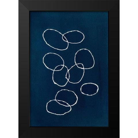 Circles Black Modern Wood Framed Art Print by Van, Laura
