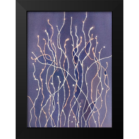 Purple Dreams Black Modern Wood Framed Art Print by Van, Laura