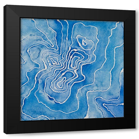 Ice Flow Black Modern Wood Framed Art Print by Van, Laura