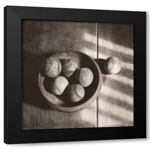 Baseball Bowl Black Modern Wood Framed Art Print with Double Matting by Messer, Judy B.