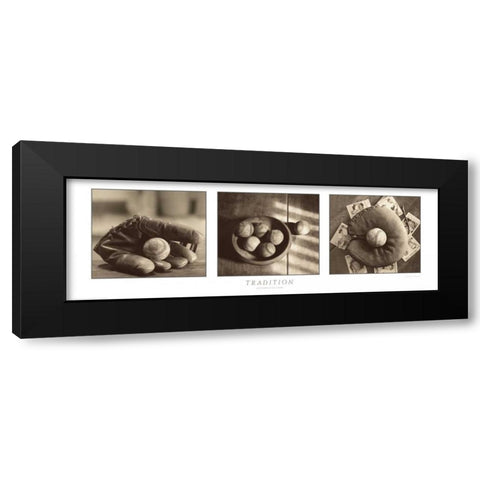 Tradition Triptych W Border Black Modern Wood Framed Art Print with Double Matting by Messer, Judy B.