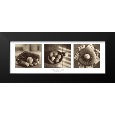 Tradition Triptych W Border Black Modern Wood Framed Art Print by Messer, Judy B.