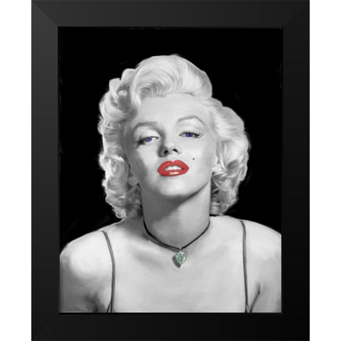 Look Of Love Emerald Heart Black Modern Wood Framed Art Print by Michaels, Jerry