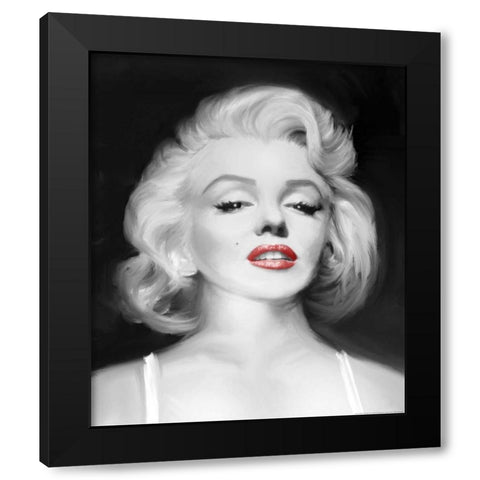 Marilyns Gaze Black Modern Wood Framed Art Print by Michaels, Jerry