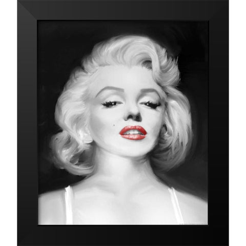 Marilyns Gaze Black Modern Wood Framed Art Print by Michaels, Jerry
