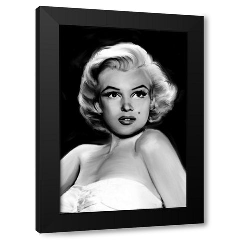 Pixie Marilyn Black Modern Wood Framed Art Print by Michaels, Jerry