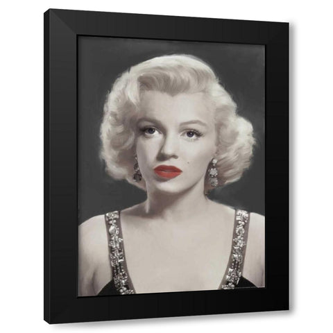 Marilyn Musing Black Modern Wood Framed Art Print by Michaels, Jerry