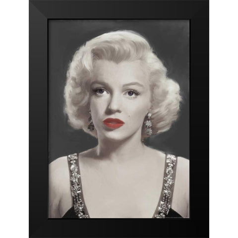 Marilyn Musing Black Modern Wood Framed Art Print by Michaels, Jerry