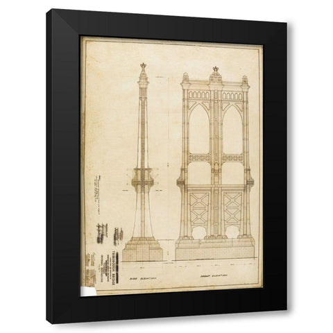B And T Black Modern Wood Framed Art Print with Double Matting by MTA