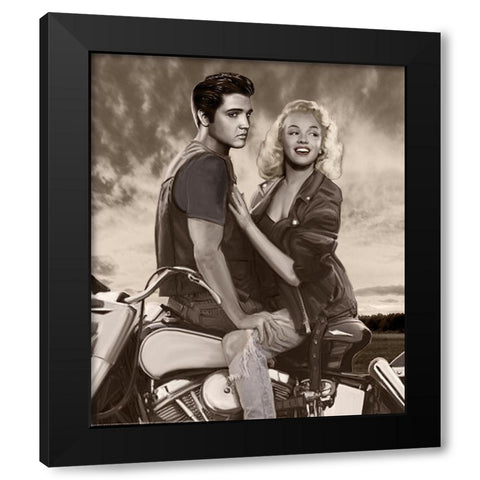 Sunset Ride Black Modern Wood Framed Art Print by Nelson, Josh