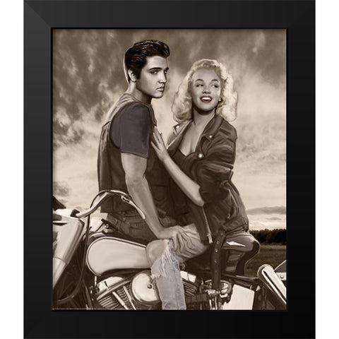 Sunset Ride Black Modern Wood Framed Art Print by Nelson, Josh