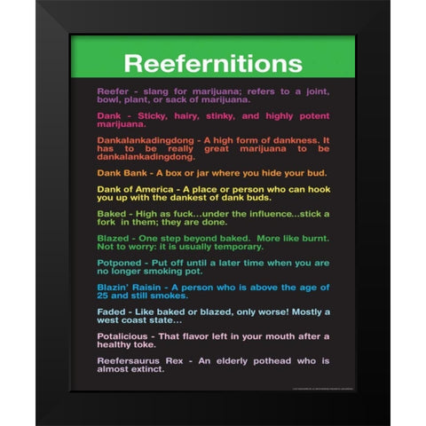 Reefernitions Black Modern Wood Framed Art Print by Nobleworks, Inc.