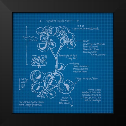 Blueprints 1 Black Modern Wood Framed Art Print by Nobleworks, Inc.