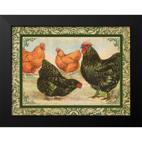 Chicken 2 Black Modern Wood Framed Art Print by Nobleworks, Inc.