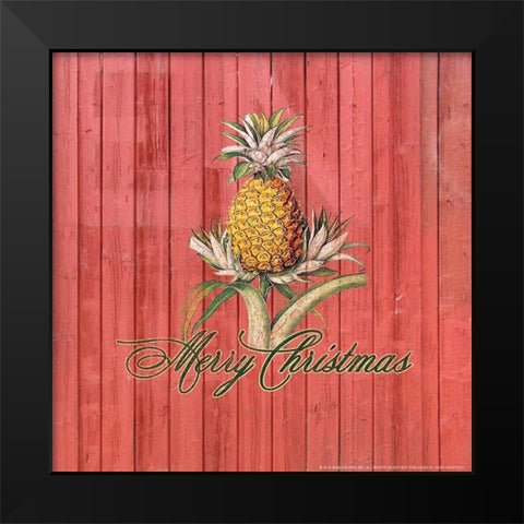 Merry Christmas Black Modern Wood Framed Art Print by Nobleworks, Inc.
