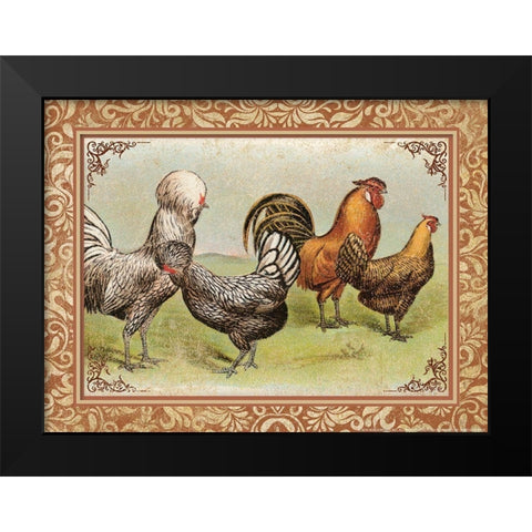 Chicken 3 Black Modern Wood Framed Art Print by Nobleworks, Inc.