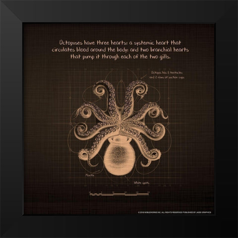 Octoprint 1 Black Modern Wood Framed Art Print by Nobleworks, Inc.