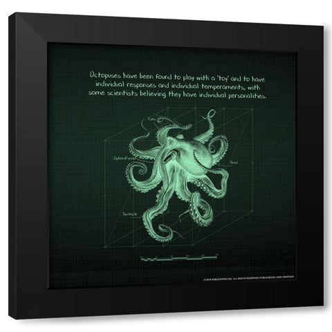Octoprint 3 Black Modern Wood Framed Art Print by Nobleworks, Inc.
