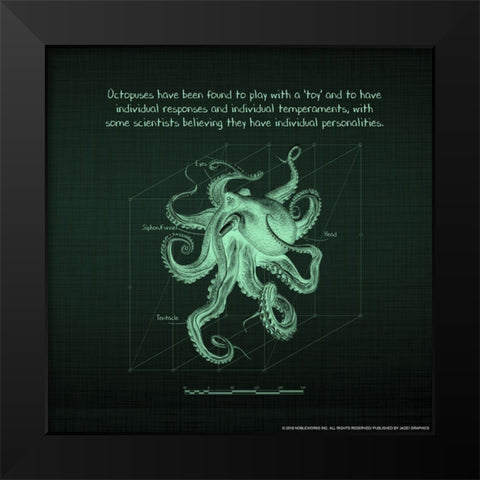 Octoprint 3 Black Modern Wood Framed Art Print by Nobleworks, Inc.
