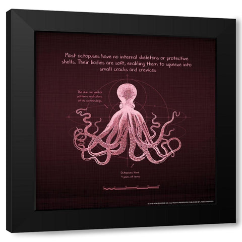 Octoprint 4 Black Modern Wood Framed Art Print by Nobleworks, Inc.