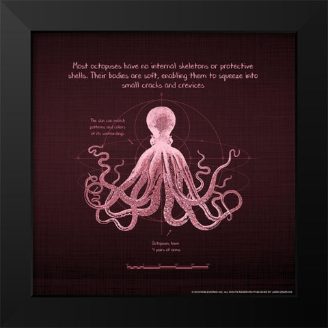Octoprint 4 Black Modern Wood Framed Art Print by Nobleworks, Inc.