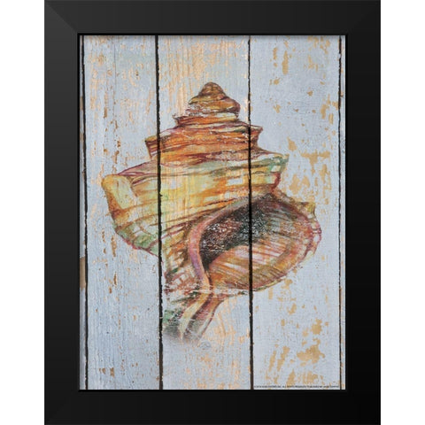 Seashell 4 Black Modern Wood Framed Art Print by Nobleworks, Inc.