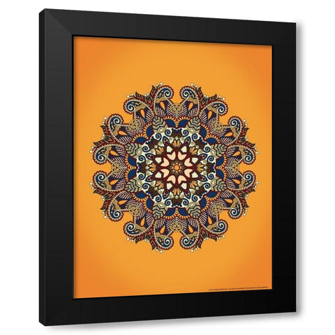 Mandala 1 Black Modern Wood Framed Art Print with Double Matting by Nobleworks, Inc.
