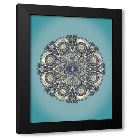 Mandala 3 Black Modern Wood Framed Art Print with Double Matting by Nobleworks, Inc.