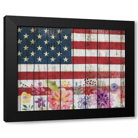 Flag 2 Black Modern Wood Framed Art Print by Nobleworks, Inc.