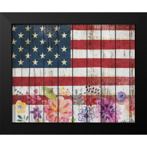Flag 2 Black Modern Wood Framed Art Print by Nobleworks, Inc.