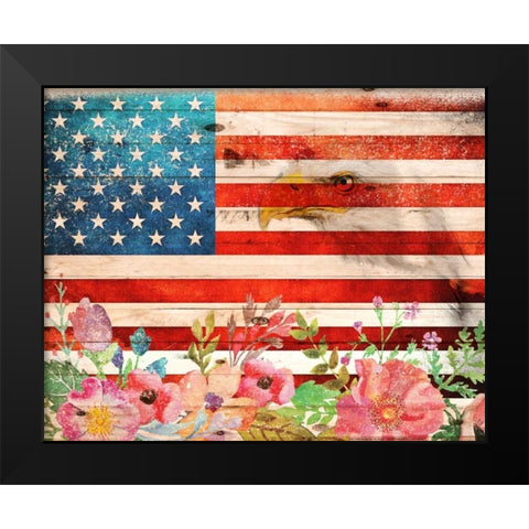 Flag 6 Black Modern Wood Framed Art Print by Nobleworks, Inc.