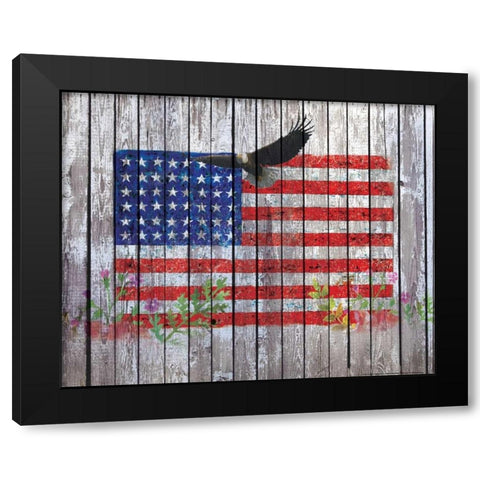 Flag 9 Black Modern Wood Framed Art Print by Nobleworks, Inc.
