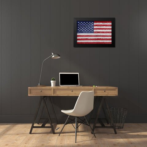 Flag 12 Black Modern Wood Framed Art Print by Nobleworks, Inc.