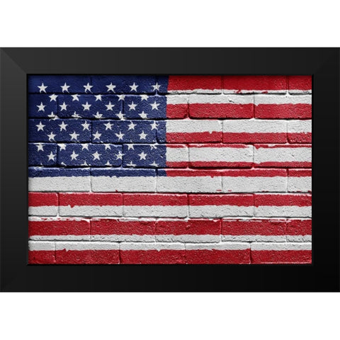 Flag 12 Black Modern Wood Framed Art Print by Nobleworks, Inc.