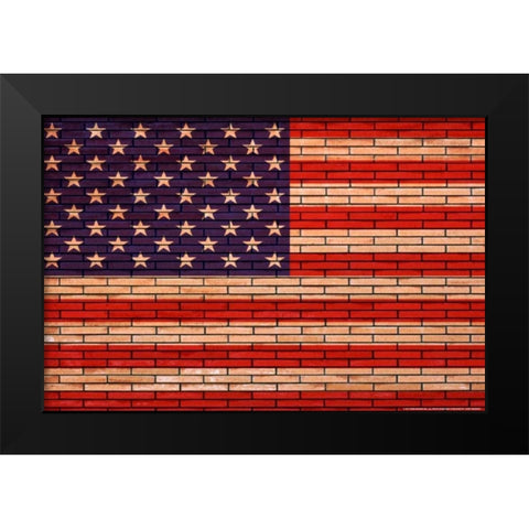 Flag 13 Black Modern Wood Framed Art Print by Nobleworks, Inc.
