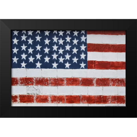 Flag 14 Black Modern Wood Framed Art Print by Nobleworks, Inc.