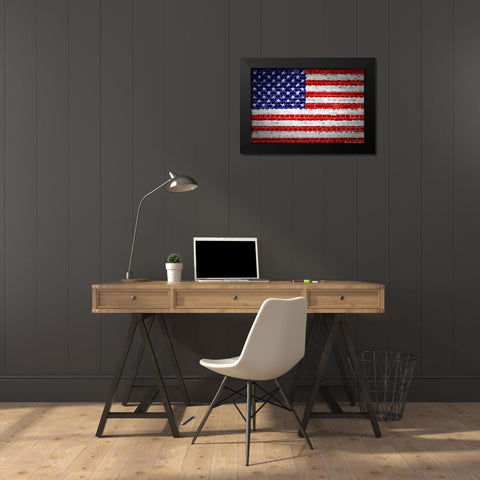 Flag 15 Black Modern Wood Framed Art Print by Nobleworks, Inc.