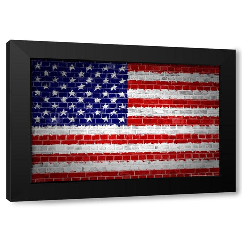 Flag 15 Black Modern Wood Framed Art Print by Nobleworks, Inc.