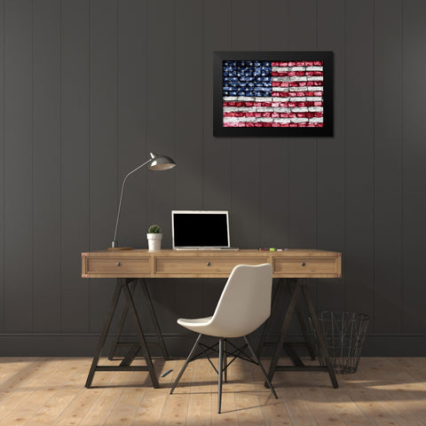 Flag 17 Black Modern Wood Framed Art Print by Nobleworks, Inc.