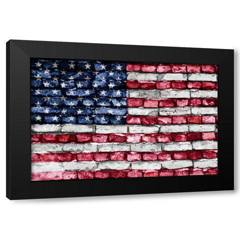 Flag 17 Black Modern Wood Framed Art Print by Nobleworks, Inc.