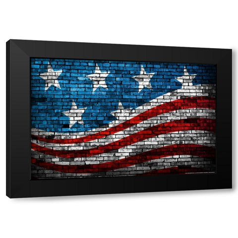 Flag 18 Black Modern Wood Framed Art Print by Nobleworks, Inc.
