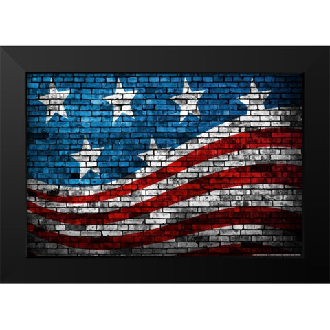 Flag 18 Black Modern Wood Framed Art Print by Nobleworks, Inc.