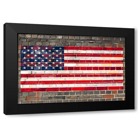 Flag 19 Black Modern Wood Framed Art Print by Nobleworks, Inc.